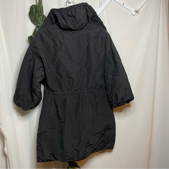 Vince  Zip Up Jacket with Bubble Hem Sleeves 3/4 women’s small drawstring collar - Picture 3 of 9